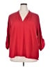 Calvin Klein Red 3/4 Sleeve Blouse Size 2X - photo 1