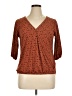 New & Next Brown 3/4 Sleeve Blouse Size XL - photo 1