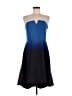 Halston Heritage 100% Polyester Color Block Ombre Blue Cocktail Dress Size 8 - photo 1