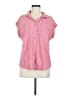 Isabel Pink Short Sleeve Button-Down Shirt Size M - photo 1
