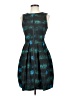 H&M Graphic Teal Cocktail Dress Size 2 - photo 1