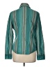 Ann Taylor LOFT 100% Cotton Stripes Teal Long Sleeve Blouse Size 12 - photo 2