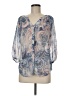 AB Studio 100% Polyester Blue 3/4 Sleeve Blouse Size M - photo 1