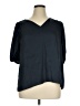 Current Air 100% Polyester Black Short Sleeve Blouse Size XL - photo 1