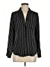 Who What Wear 100% Polyester Stripes Black Long Sleeve Blouse Size M - photo 1