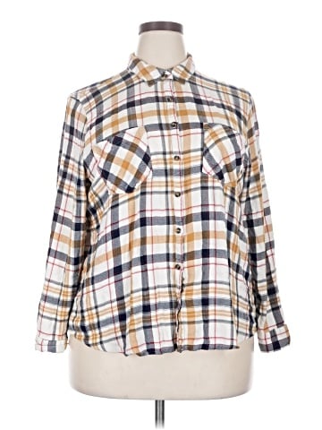 Maurices 3/4 Sleeve Button-Down Shirt (view 1)