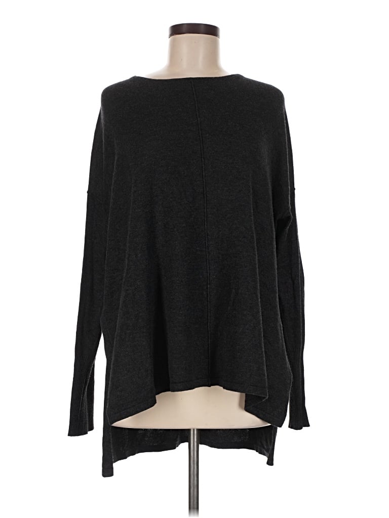 Pre-owned Larry Levine Long Sleeve Top Black Boatneck Tops