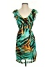 Bisou Bisou 100% Polyester Tropical Green Cocktail Dress Size 4 - photo 1
