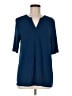 J.Jill Blue Short Sleeve Blouse Size M - photo 1