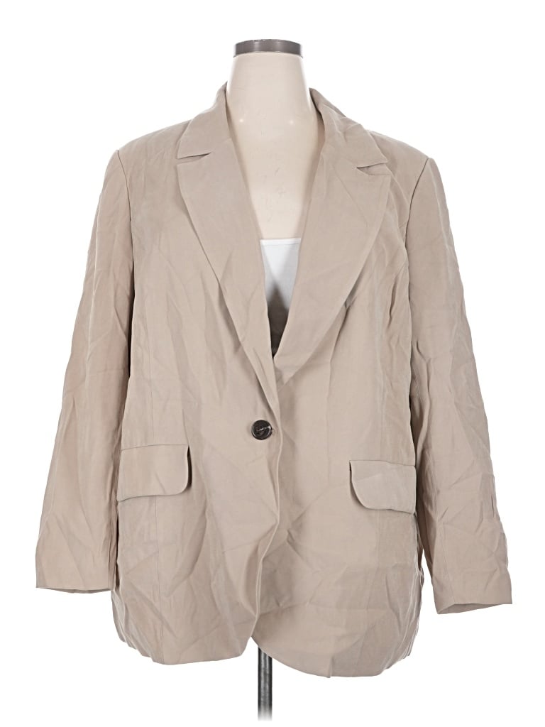 Pre-owned Eloquii Blazer Jacket In Tan