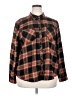 Maurices Plaid Brown Long Sleeve Button-Down Shirt Size 20 (2) - photo 1