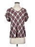 Dina Be Argyle Silver Short Sleeve Blouse Size S - photo 1
