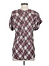 Dina Be Argyle Silver Short Sleeve Blouse Size S - photo 2