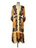 Sandro 100% Polyester Yellow Casual Dress Size EU (FR) 42 / US 10 - photo 1