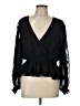 Express 100% Polyester Black Long Sleeve Blouse Size L - photo 1