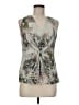 St. John Gray Sleeveless Silk Top Size 6 - photo 1