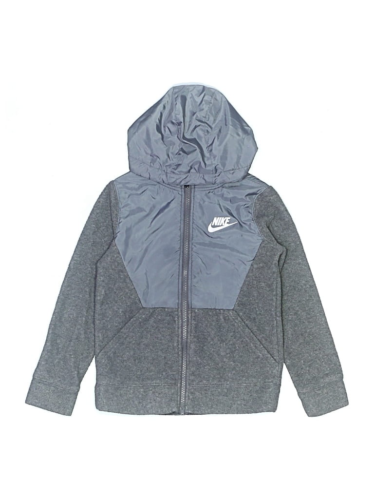 Pre-owned Nike Kids' Zip Up Hoodie In Gray