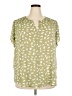 Monday Fun 100% Polyester Green Short Sleeve Blouse Size 3X - photo 1