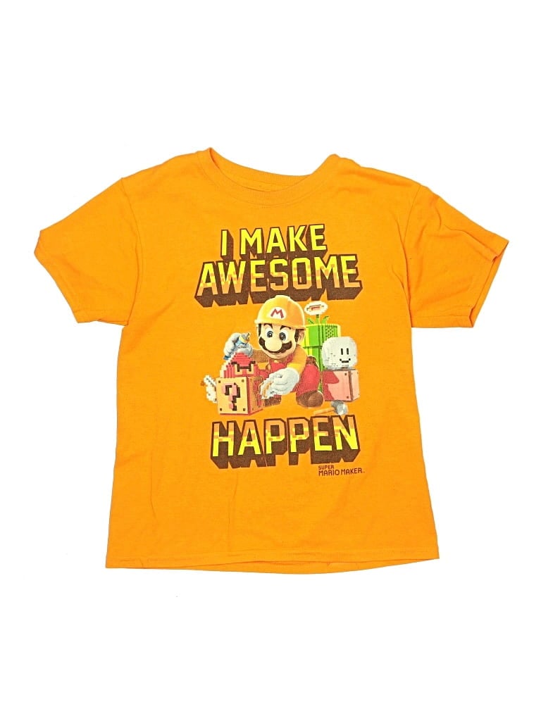 Pre-owned Nintendo Kids' Short Sleeve T-shirt In Yellow
