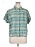 L.L.Bean Plaid Teal Short Sleeve Blouse Size XL (estimated) - photo 1