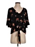 Lush Black Short Sleeve Blouse Size S - photo 1