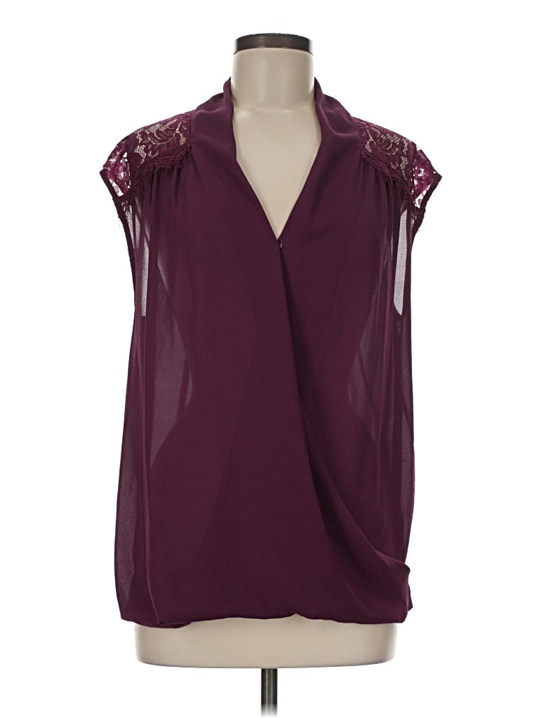 Pre-owned Heartloom Sleeveless Blouse In Burgundy