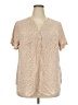 Torrid Tan Short Sleeve Blouse Size 2X Plus (2) - photo 1