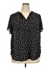 Torrid 100% Polyester Stars Black Short Sleeve Blouse Size 2X Plus (2) - photo 1