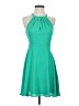 Express 100% Polyester Solid Teal Cocktail Dress Size 2 - photo 1