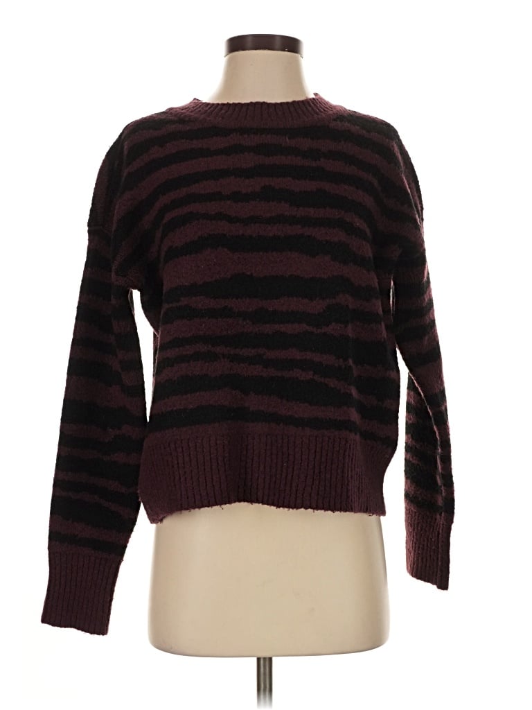 Pre-owned Aqua Pullover Sweater In Burgundy