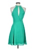 Express 100% Polyester Solid Teal Cocktail Dress Size 2 - photo 2