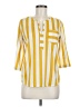 Eden & Olivia 100% Polyester Stripes Yellow 3/4 Sleeve Blouse Size M - photo 1
