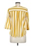 Eden & Olivia 100% Polyester Stripes Yellow 3/4 Sleeve Blouse Size M - photo 2
