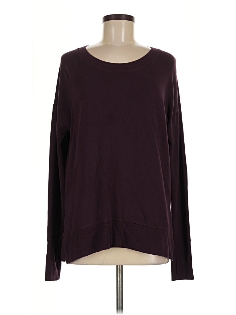 Pre-owned Athleta Long Sleeve T-shirt In Burgundy