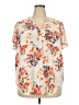 Torrid 100% Polyester Floral Ivory Short Sleeve Blouse Size 2X Plus (2) - photo 1