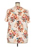 Torrid 100% Polyester Floral Ivory Short Sleeve Blouse Size 2X Plus (2) - photo 2