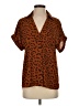 CAbi 100% Polyester Animal Print Brown Short Sleeve Blouse Size XS - photo 1
