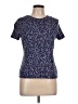 Studio Works 100% Cotton Floral Blue Short Sleeve T-Shirt Size L (petite) - photo 1