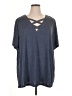 BLOOMCHIC Gray Short Sleeve Top Size 14 - 16 - photo 1
