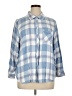Well Worn 100% Viscose Plaid Blue 3/4 Sleeve Button-Down Shirt Size XL - photo 1