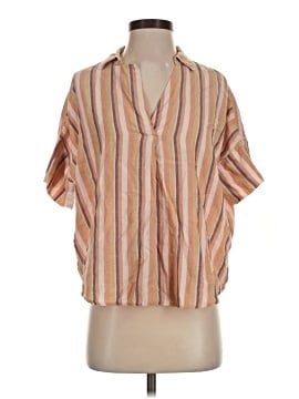 Madewell Courier Button-Back Shirt in Rainbow Stripe (view 1)