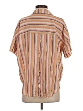 Madewell Courier Button-Back Shirt in Rainbow Stripe (view 2)