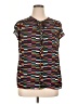 Worthington 100% Polyester Color Block Black Short Sleeve Blouse Size XL - photo 1