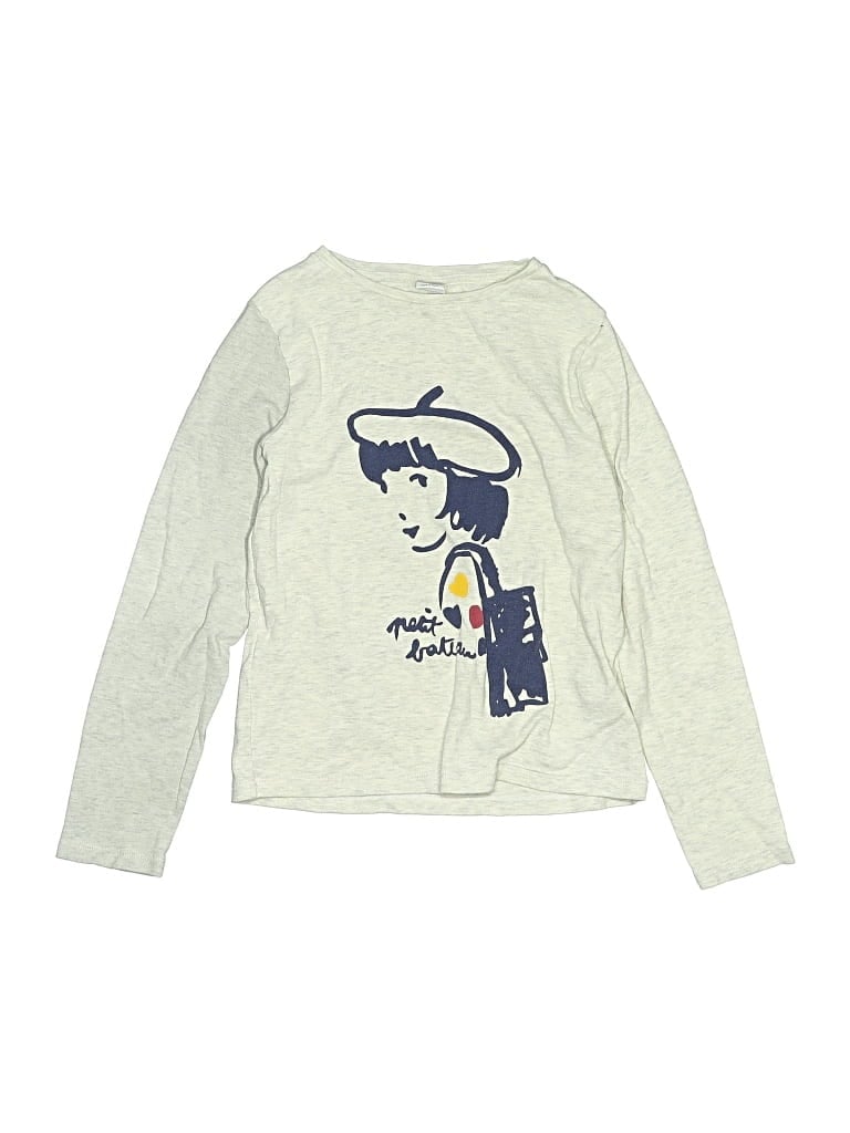 Pre-owned Petit Bateau Kids' Long Sleeve T-shirt In Gray