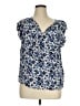 Gap 100% Rayon Blue Short Sleeve Blouse Size XL - photo 1
