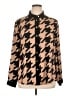 Anne Klein 100% Polyester Houndstooth Brown Long Sleeve Blouse Size XL - photo 1