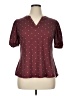 Unbranded Polka Dots Burgundy Short Sleeve Blouse Size XL - photo 1