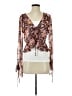 WAYF 100% Polyester Brown Long Sleeve Blouse Size S - photo 1