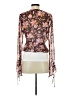 WAYF 100% Polyester Brown Long Sleeve Blouse Size S - photo 2