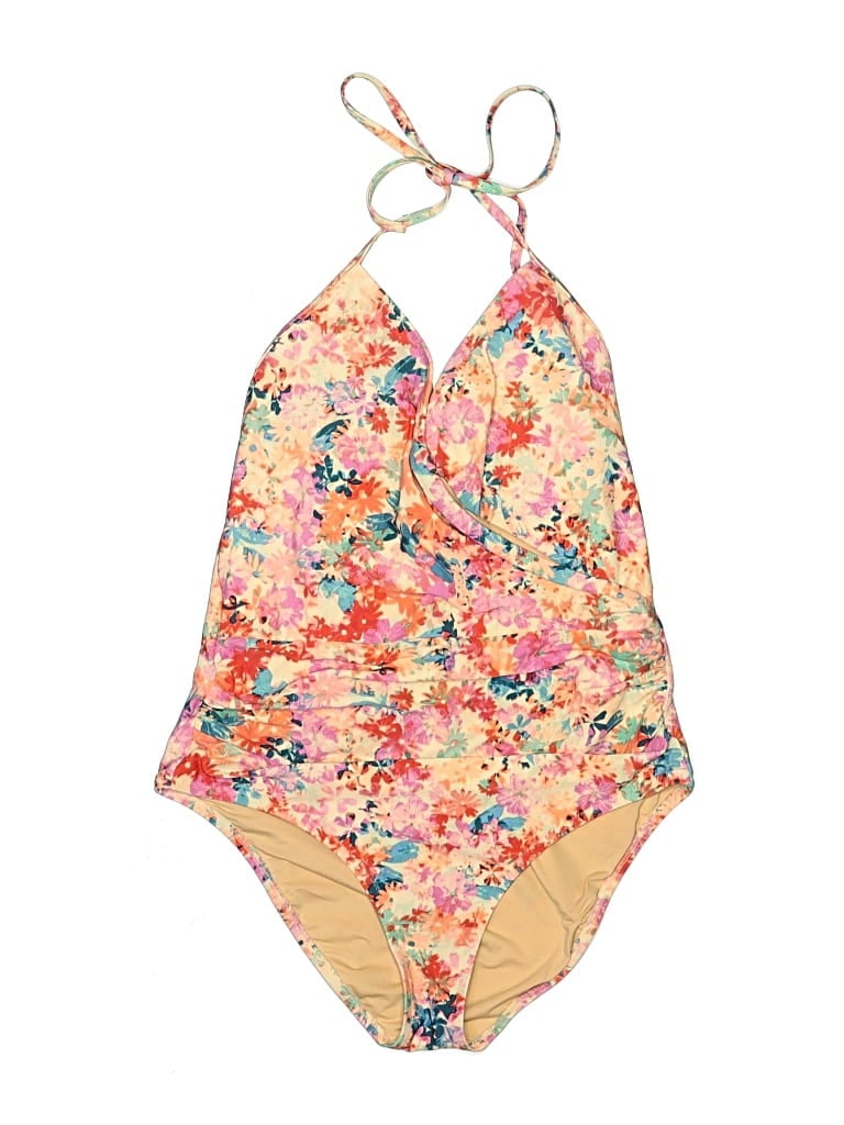 Pre-owned J.crew Factory Store One Piece Swimsuit In Tan